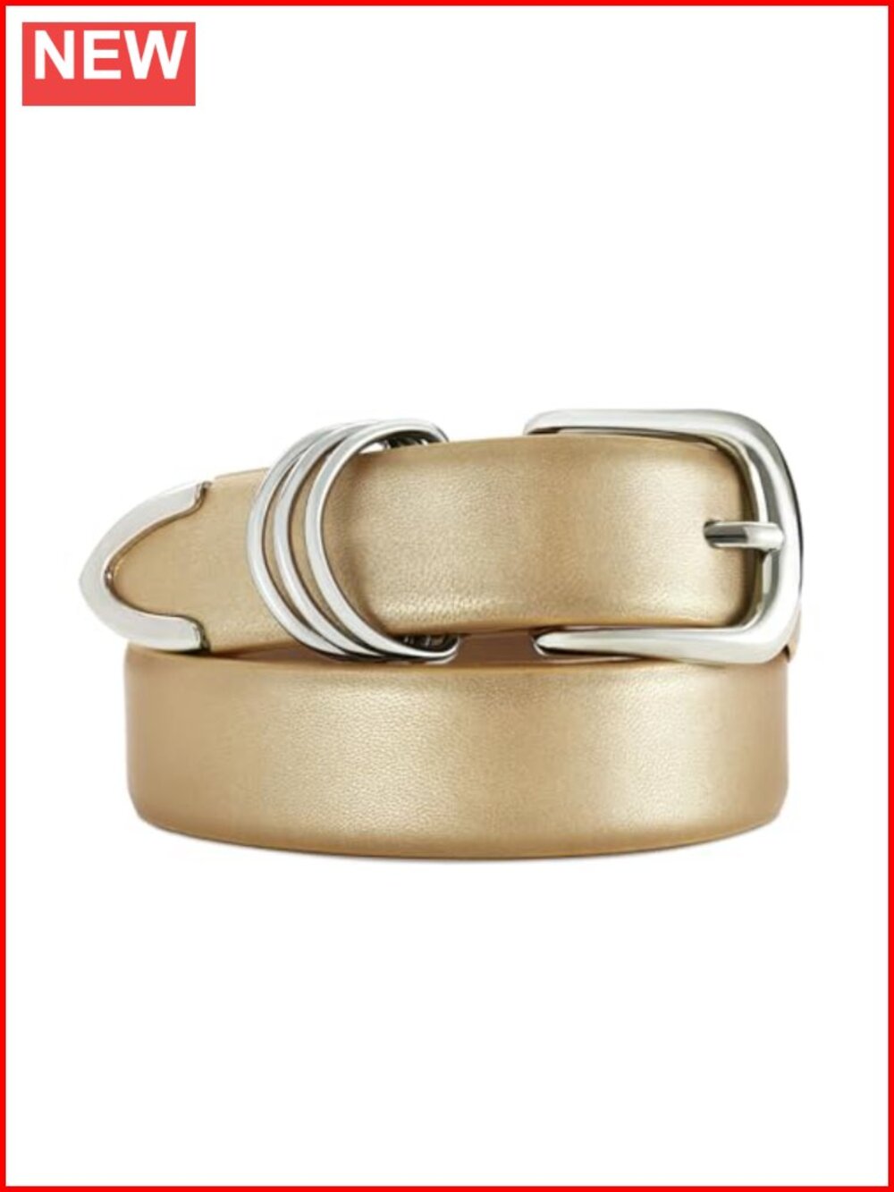Women's Leather Belt with Metal Buckle Fashion Waist Belt